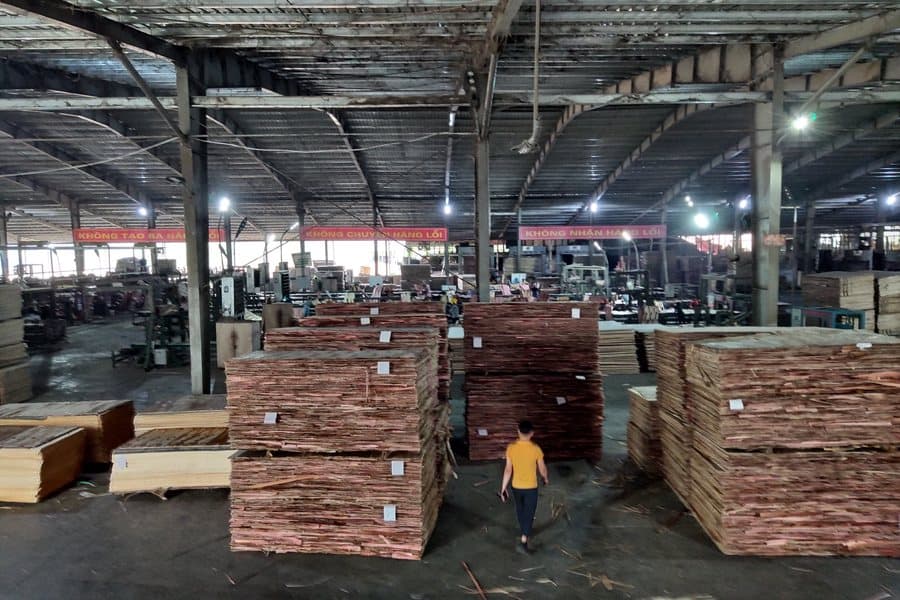 Veneer stock at LELOI factory