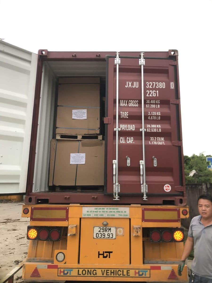 Plywood container loading at LELOI factory in Vietnam 1