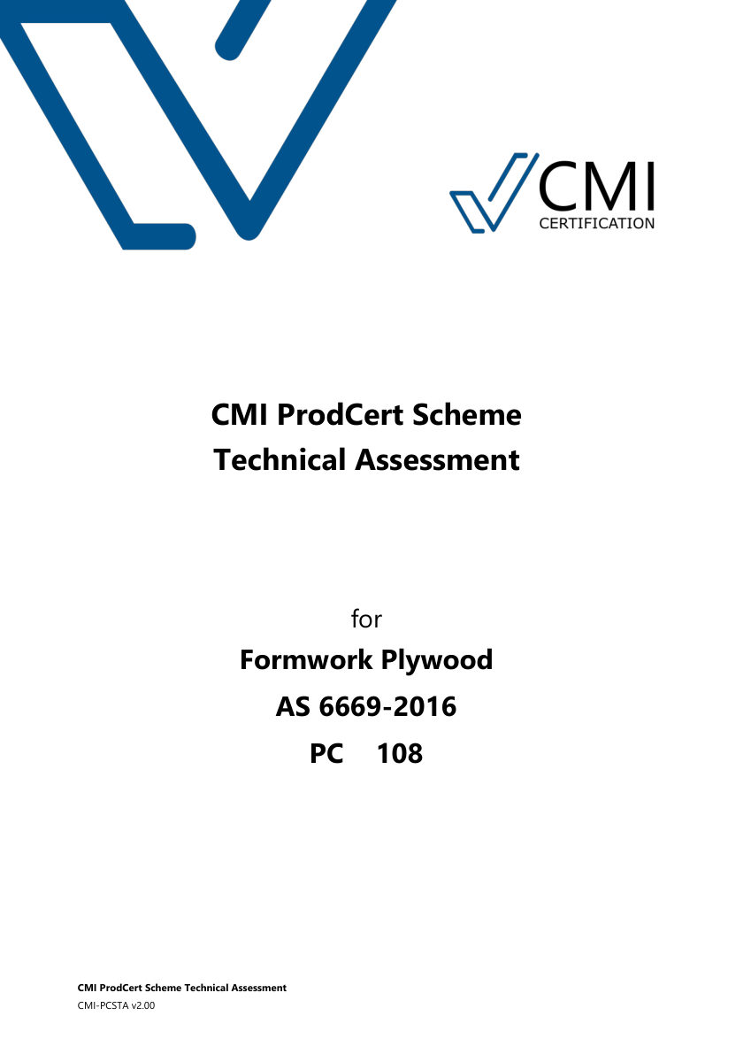 AS 6669-2016 formwork plywood